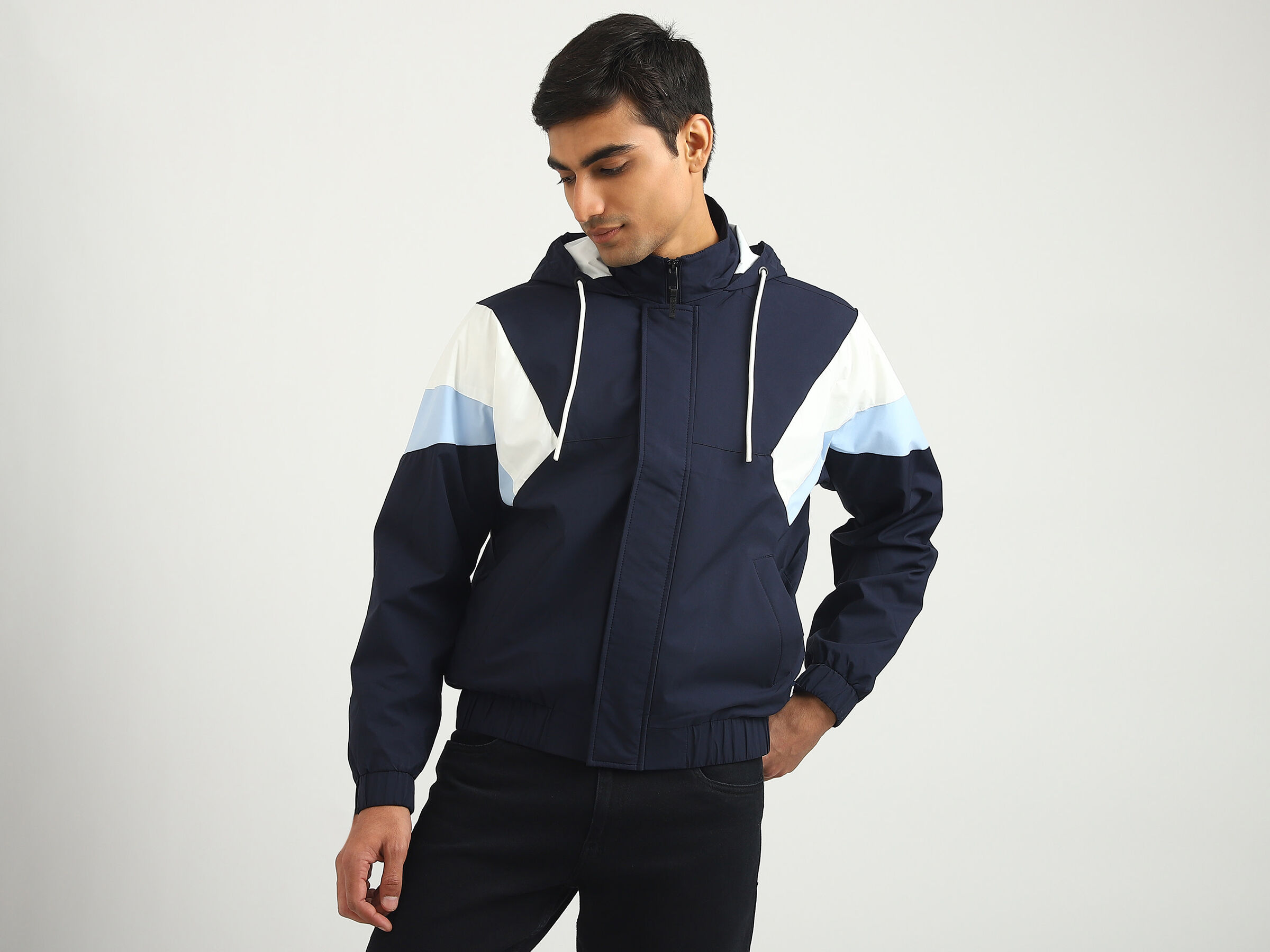 RAGLAN SLEEVE COLOR BLOCK JACKET image number 0
