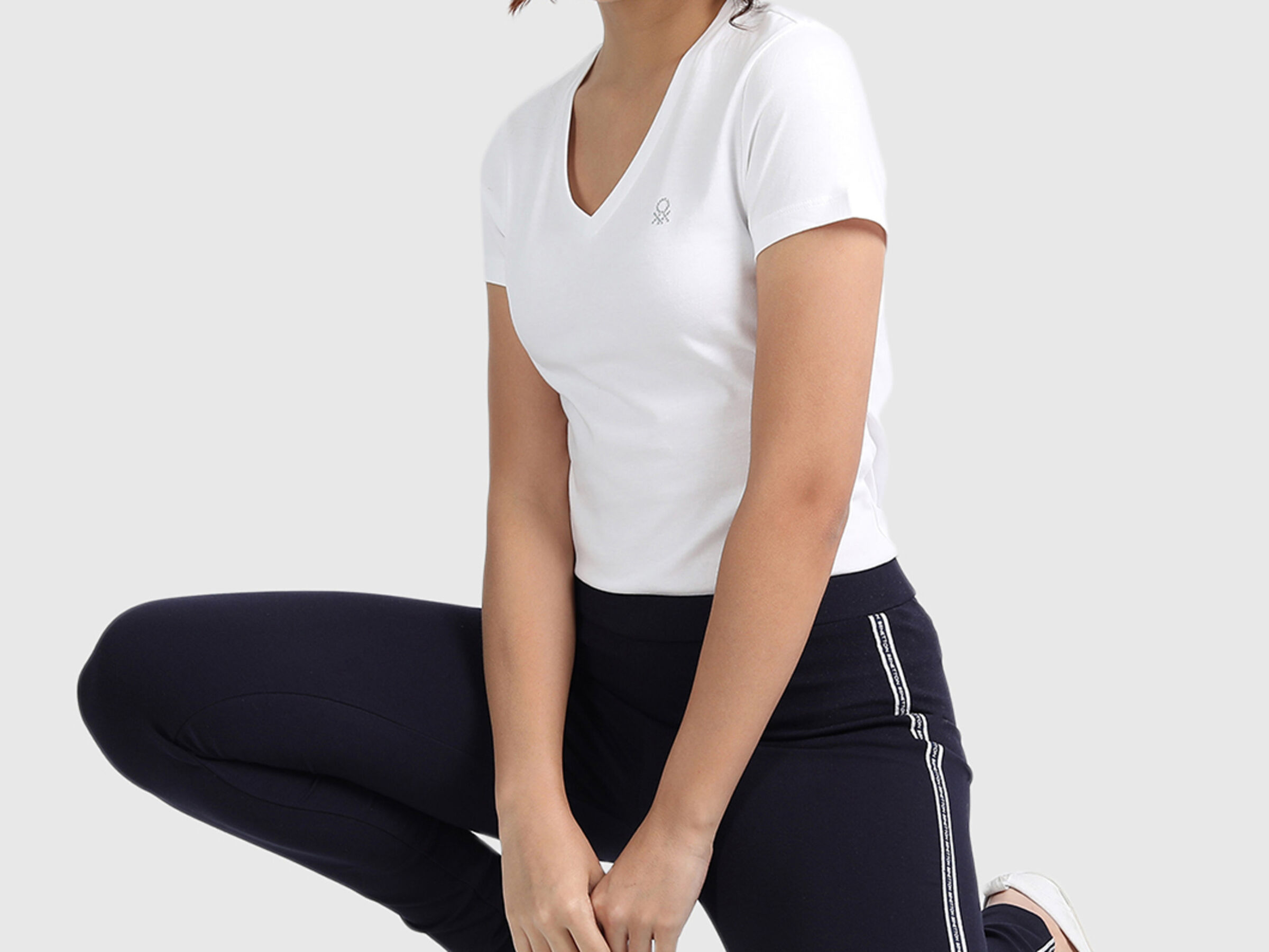 Cotton Leggings with Lurex and Branding Tape image number 3
