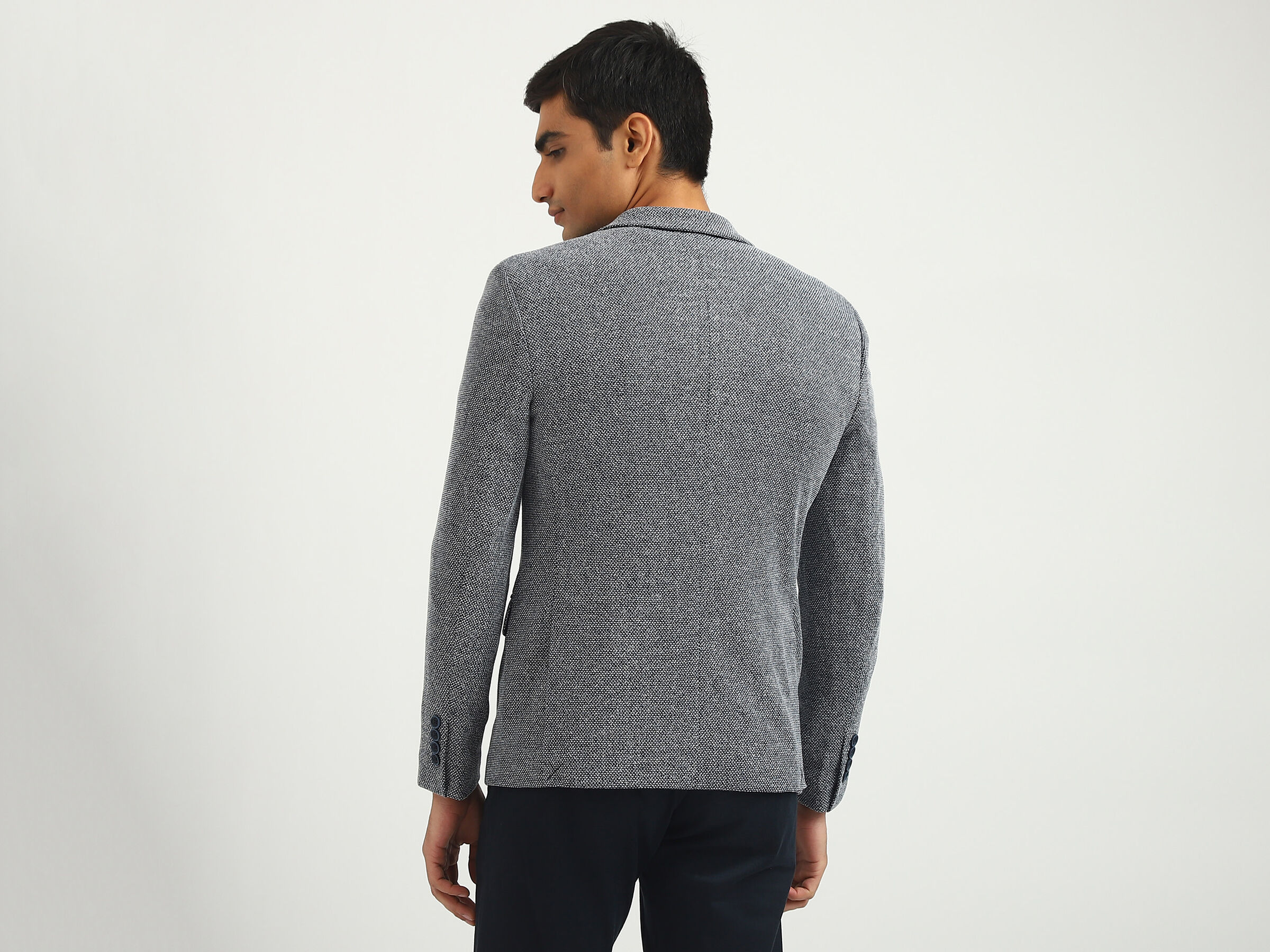 GRAIN TEXTURE KNIT BLAZER image number 2