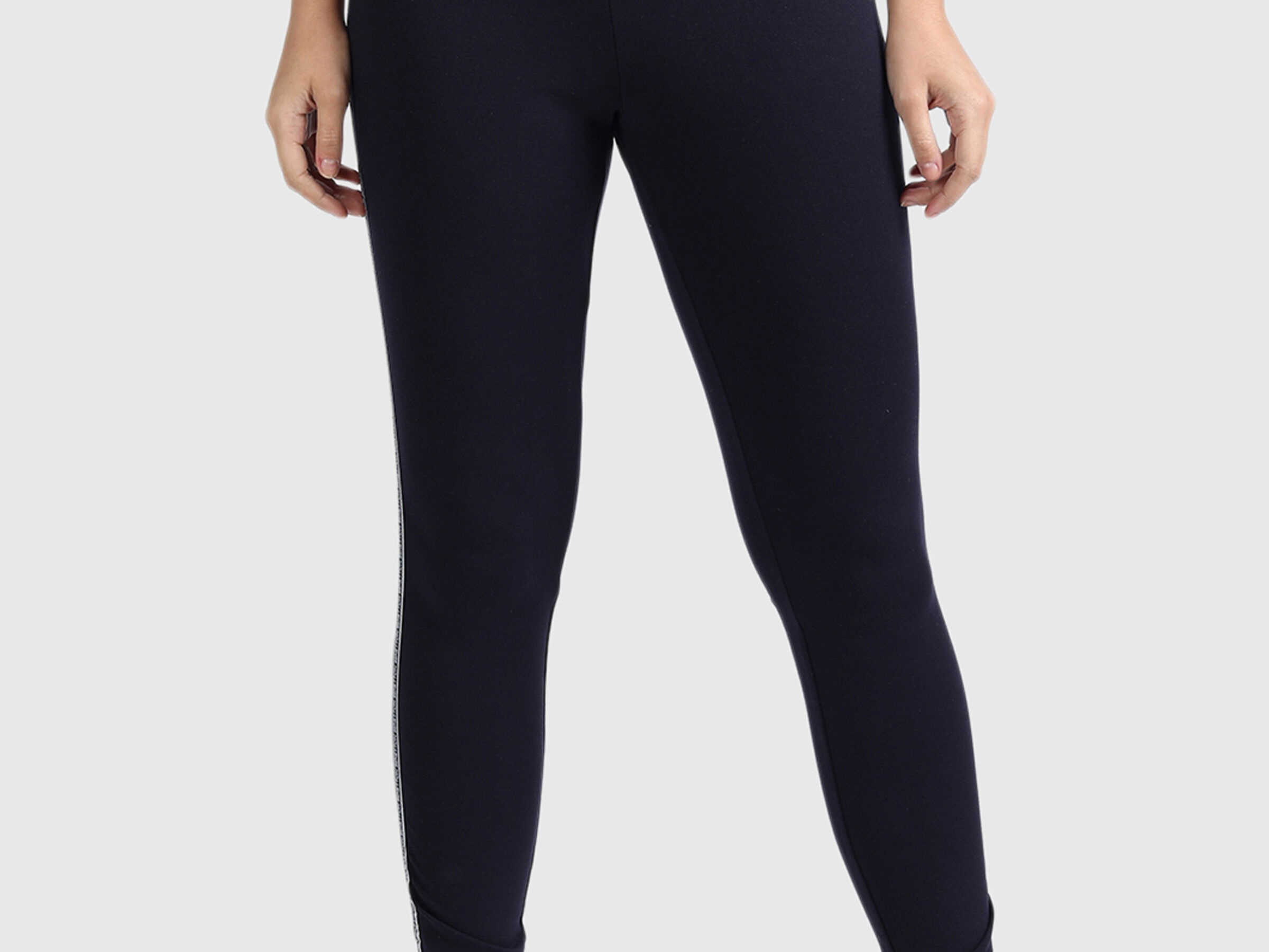Cotton Leggings with Lurex and Branding Tape image number 0