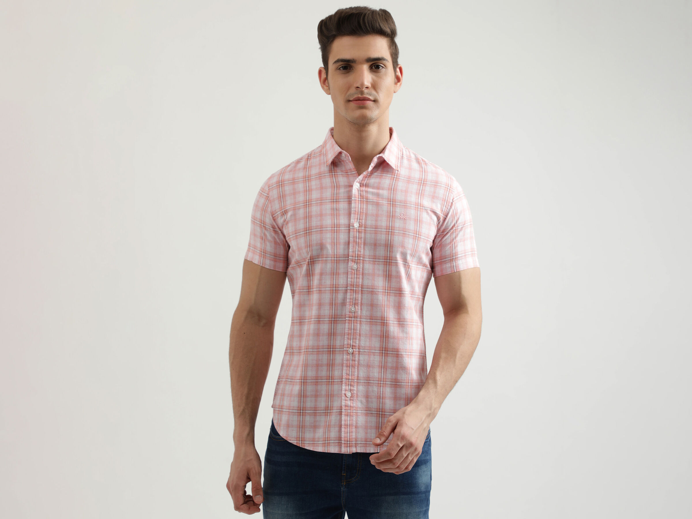 Half Sleeve Lyocell Check Shirt image number 0