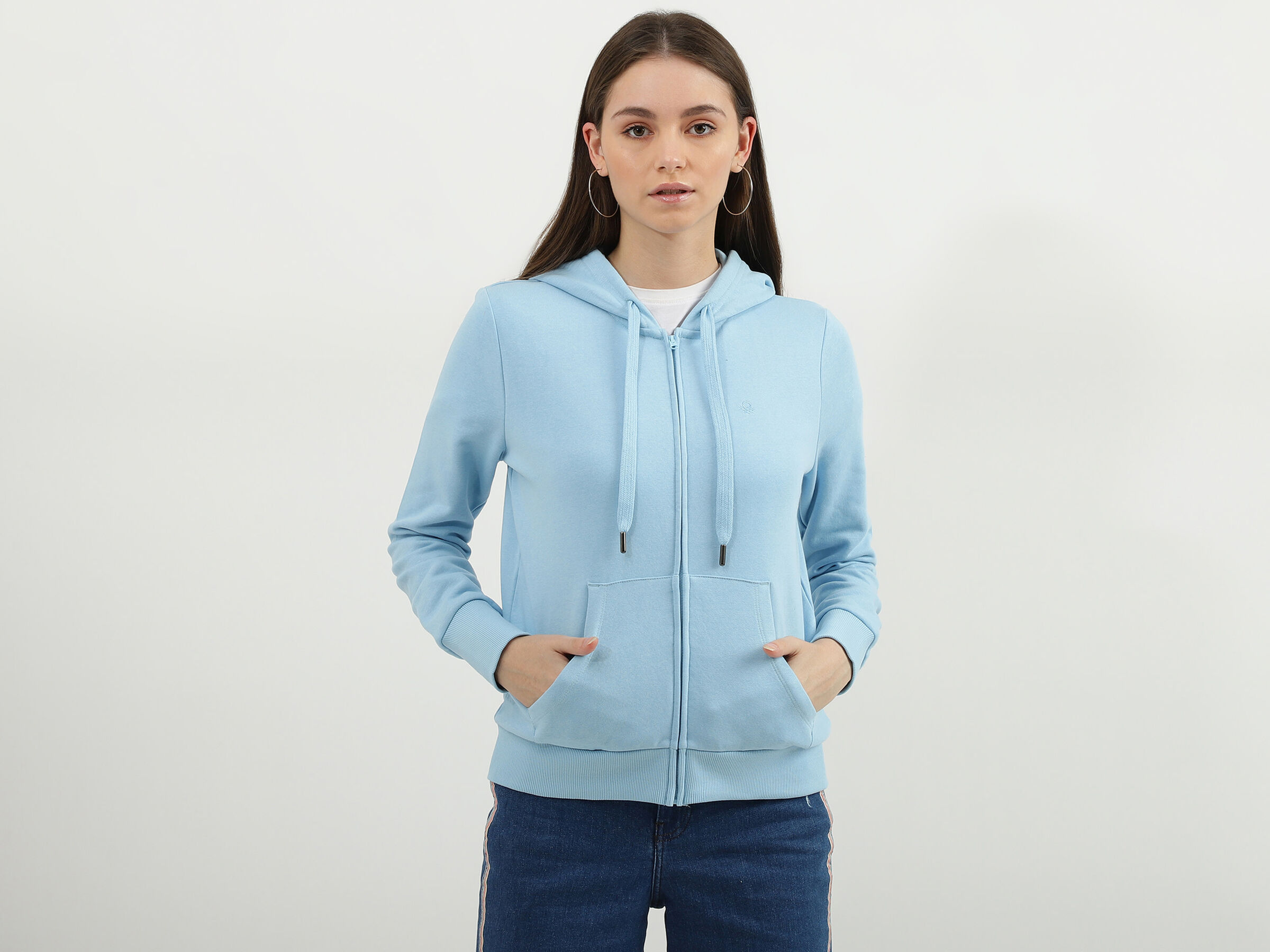 F/SLV FRONT OPEN SOLID SWEATSHIRT image number 0