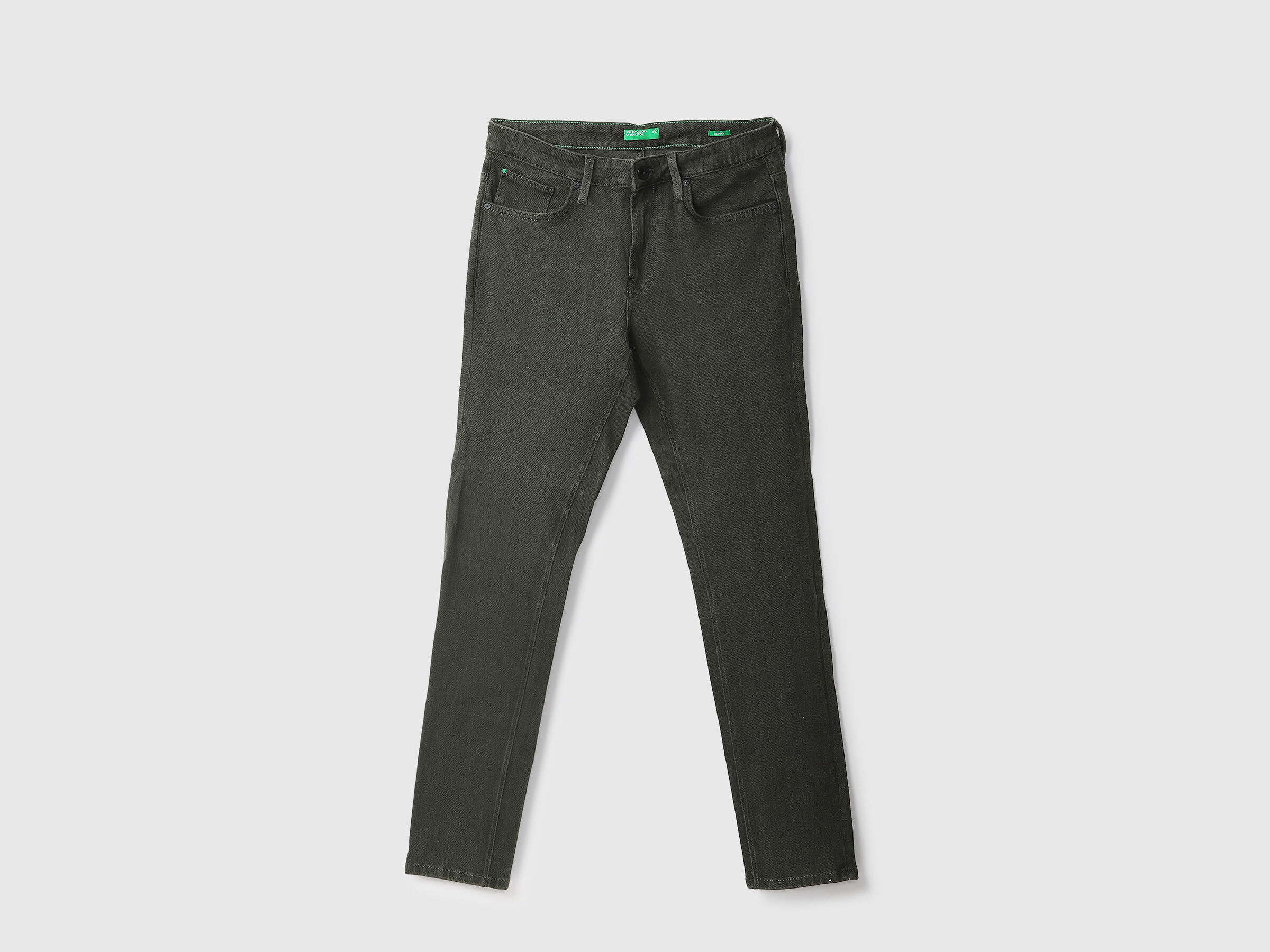 Skinny Fit Dk Olive Lounge Knit Jeans image number 6