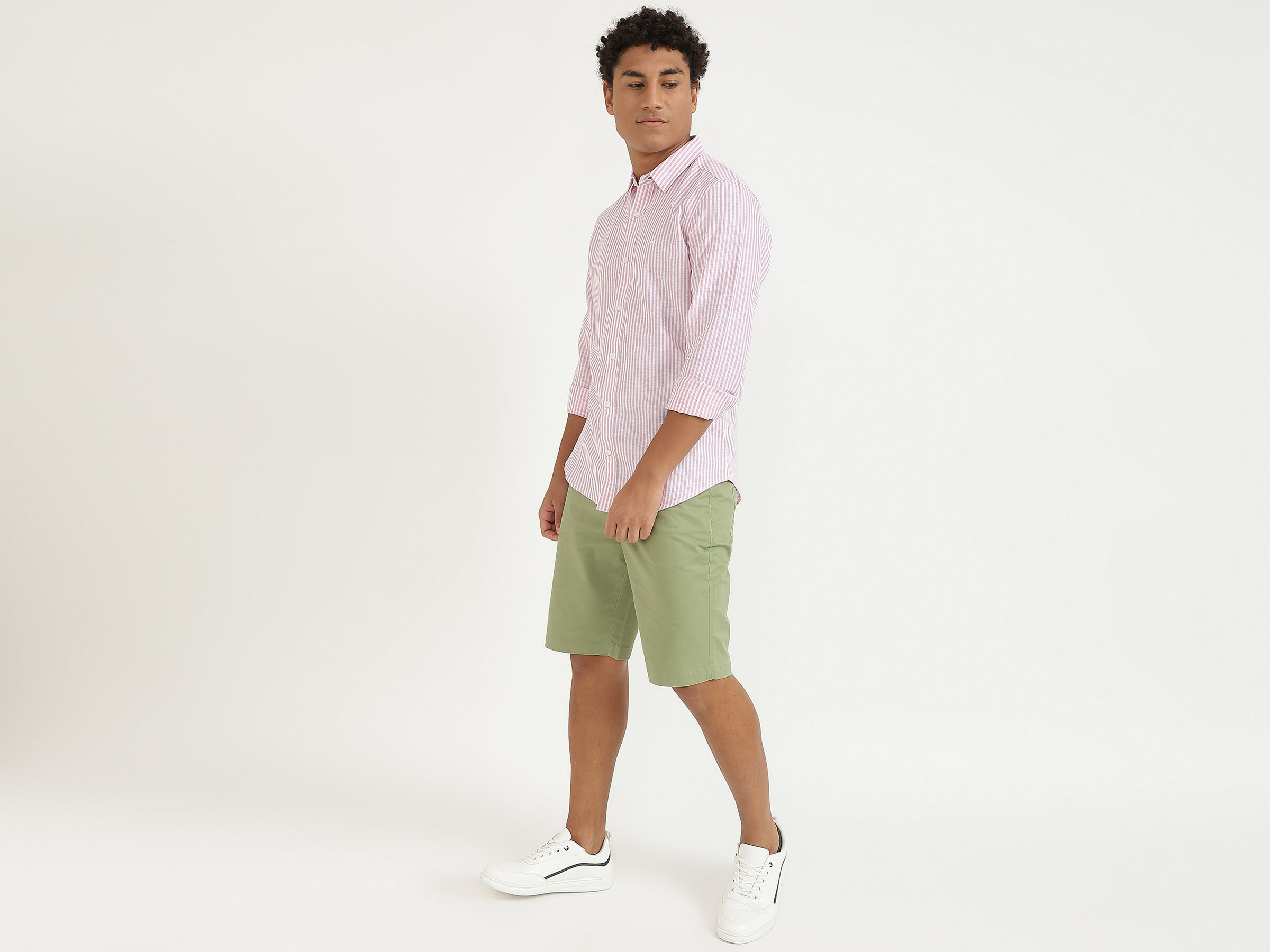 F/S COTTON LINEN STRIPE SHIRT image number 3
