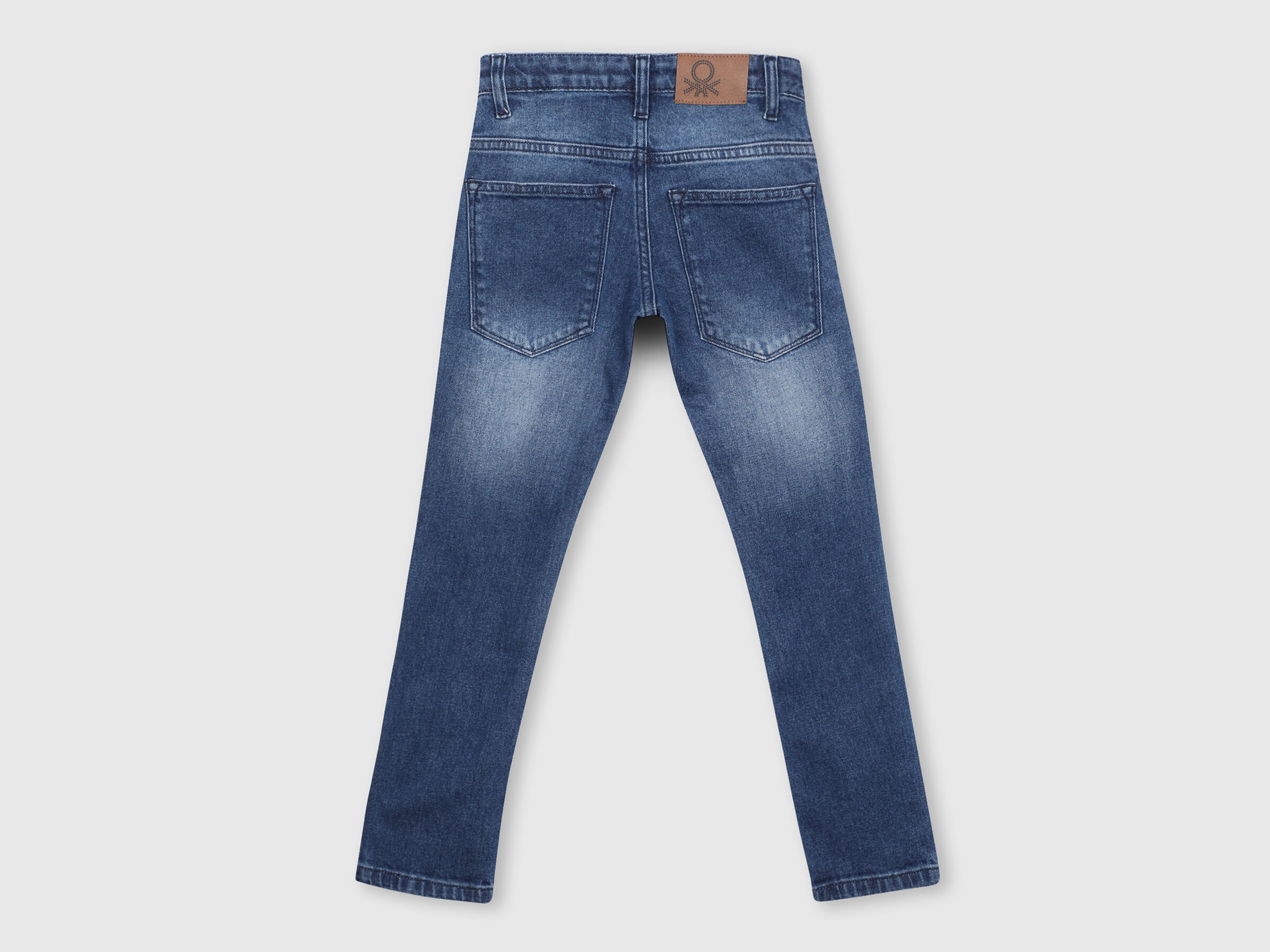 Biker denim jeans with pleats image number 1