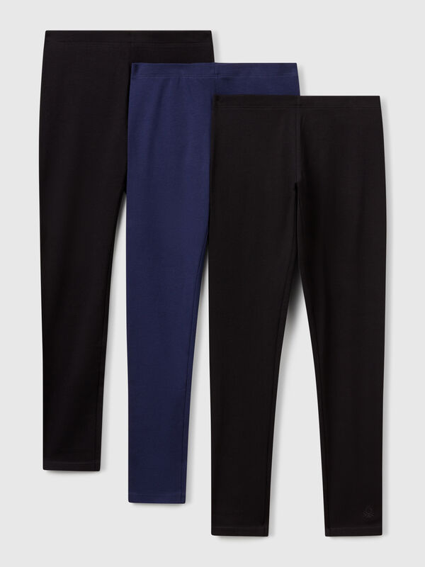 Three leggings in stretch cotton Junior Girl