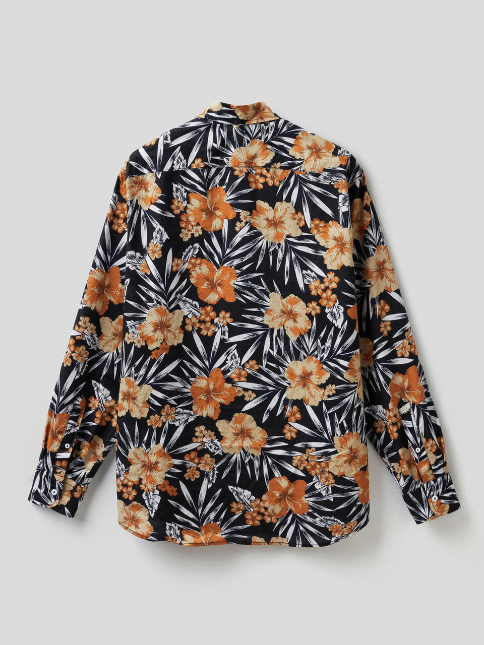 100% cotton shirt with botanical print image number 2