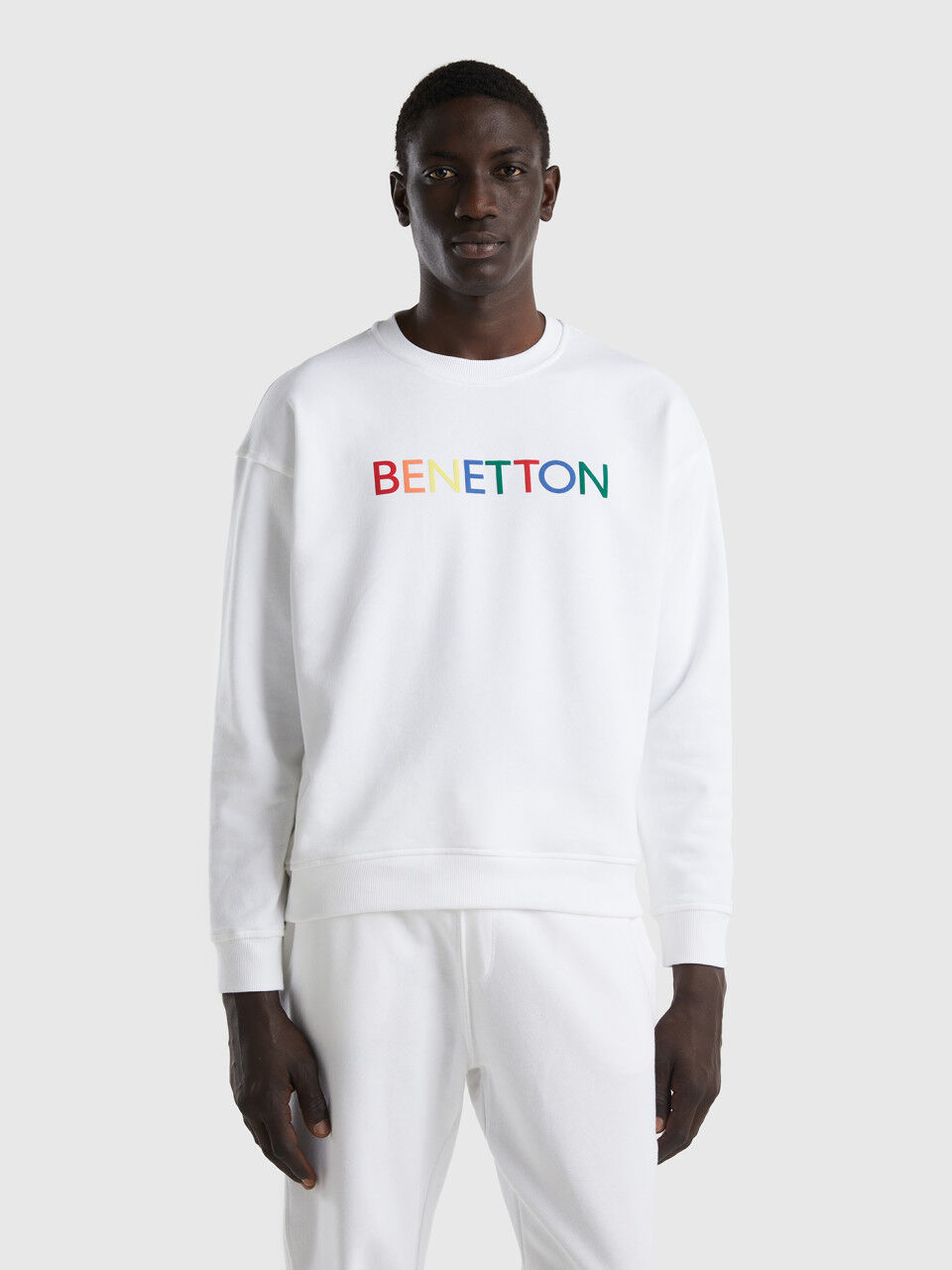 Crew neck sweatshirt with logo print