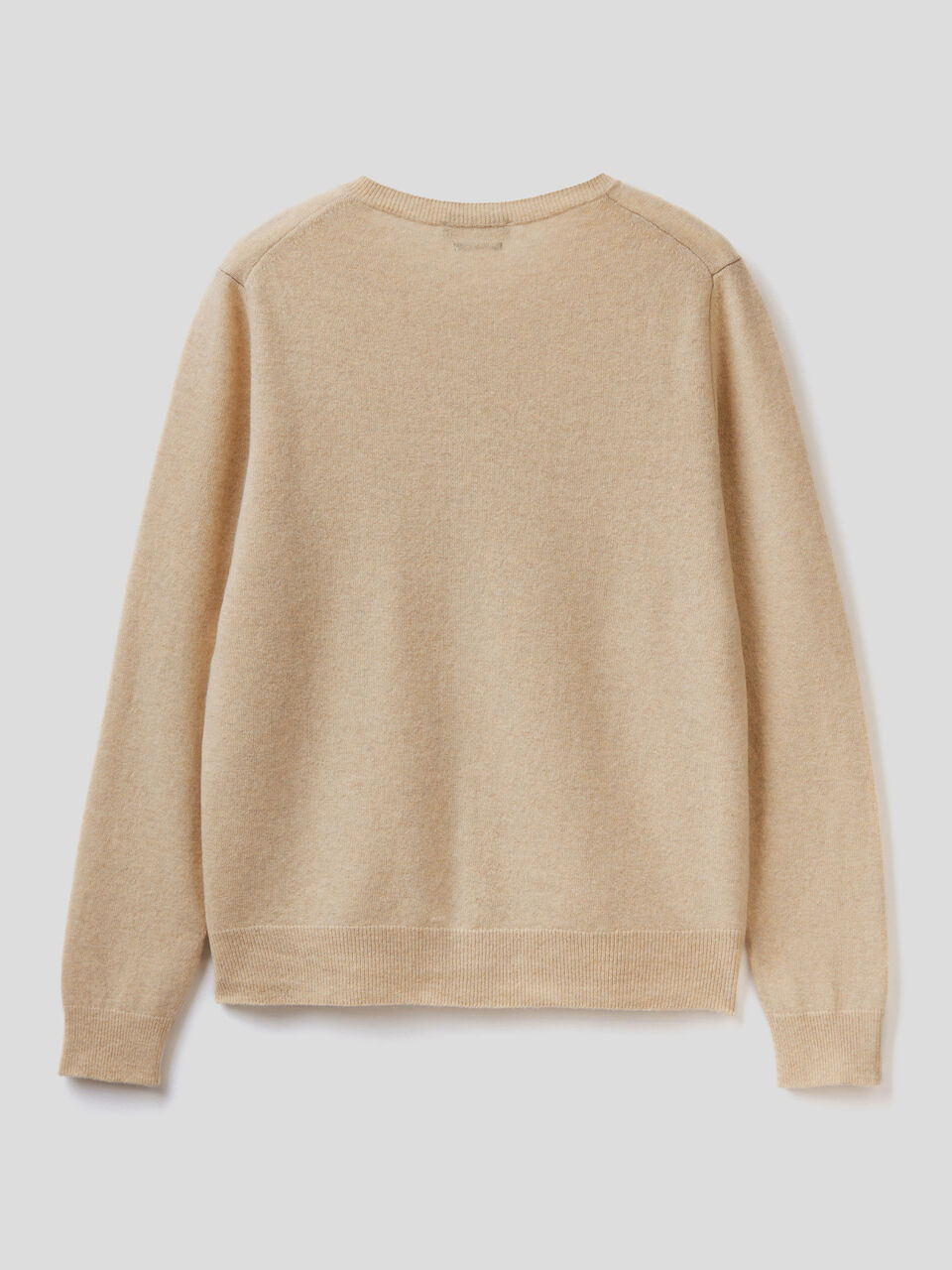 Crew neck cardigan in pure virgin wool image number 2