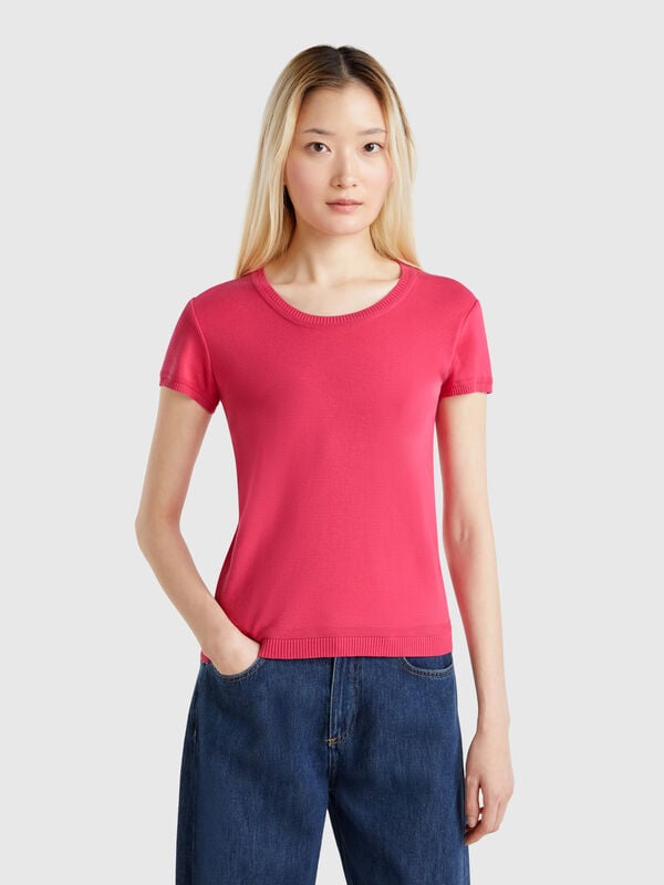 Short sleeve sweater in 100% cotton Women