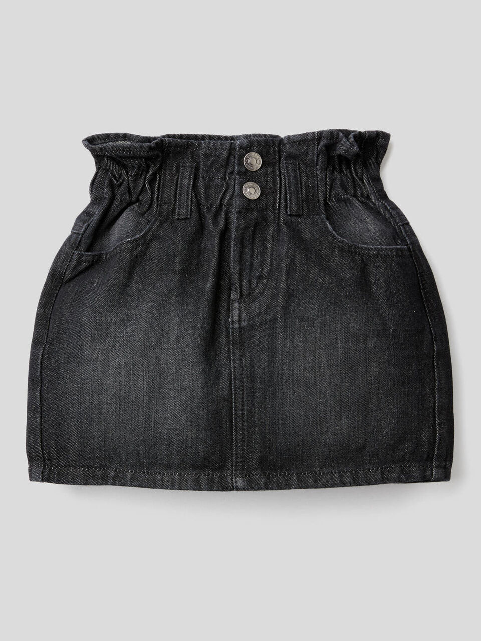 Denim skirt with ruffled waist image number 1