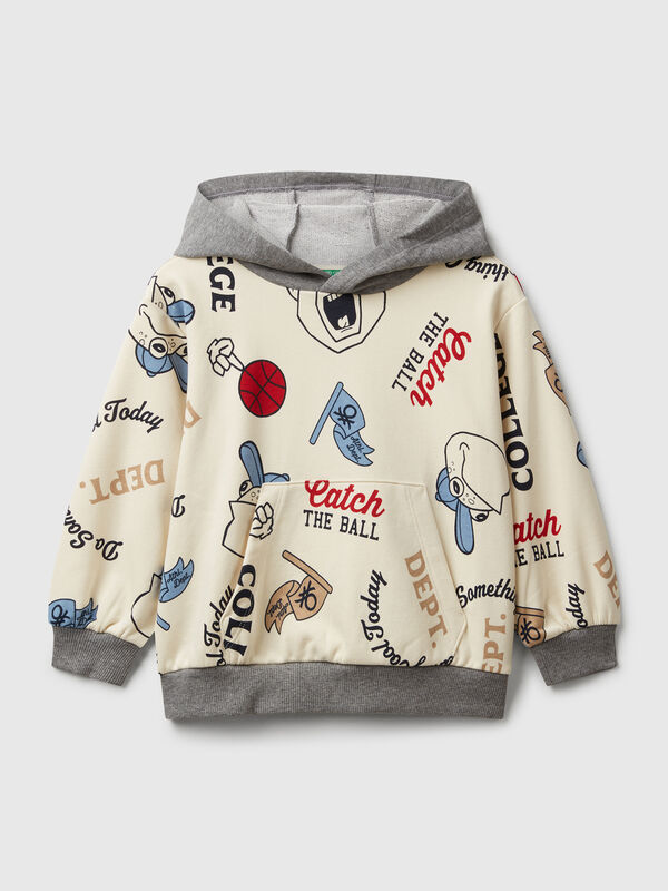 Hoodie with print in cotton blend Junior Boy