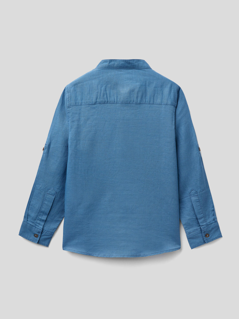 Mandarin collar shirt in linen blend image number 2