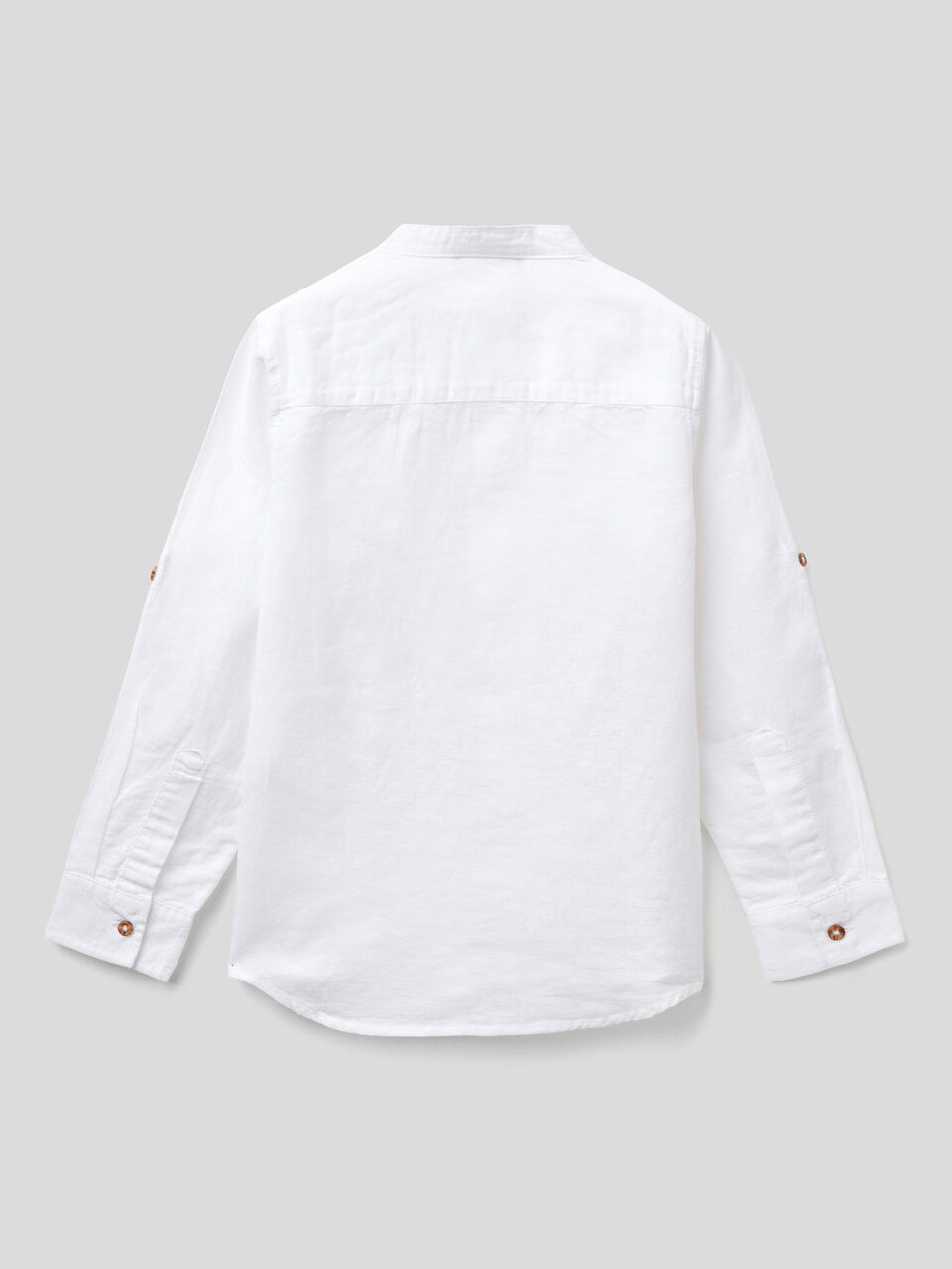 Mandarin collar shirt in linen blend image number 2