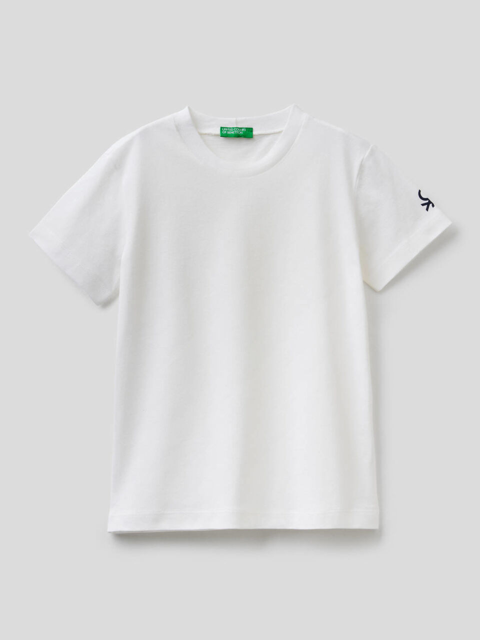 Organic cotton t-shirt with logo print image number 1