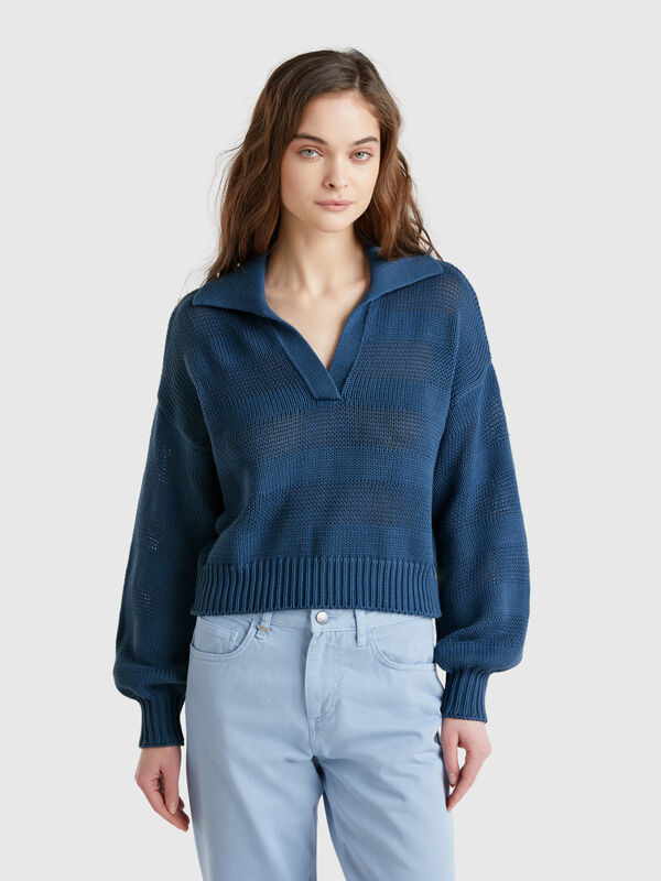 100% cotton polo sweater Women