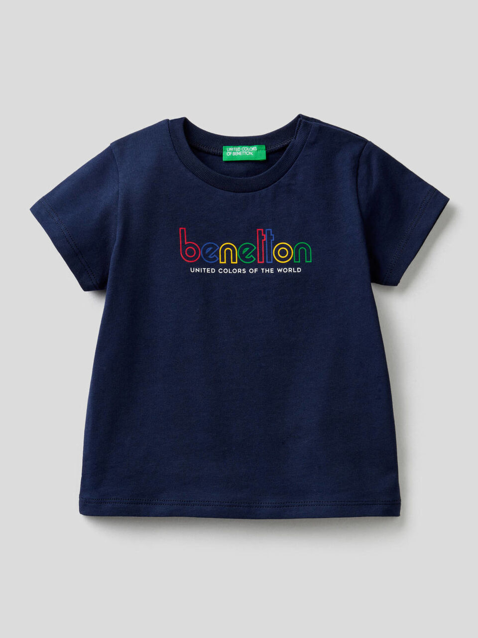 Organic cotton t-shirt with logo print image number 1