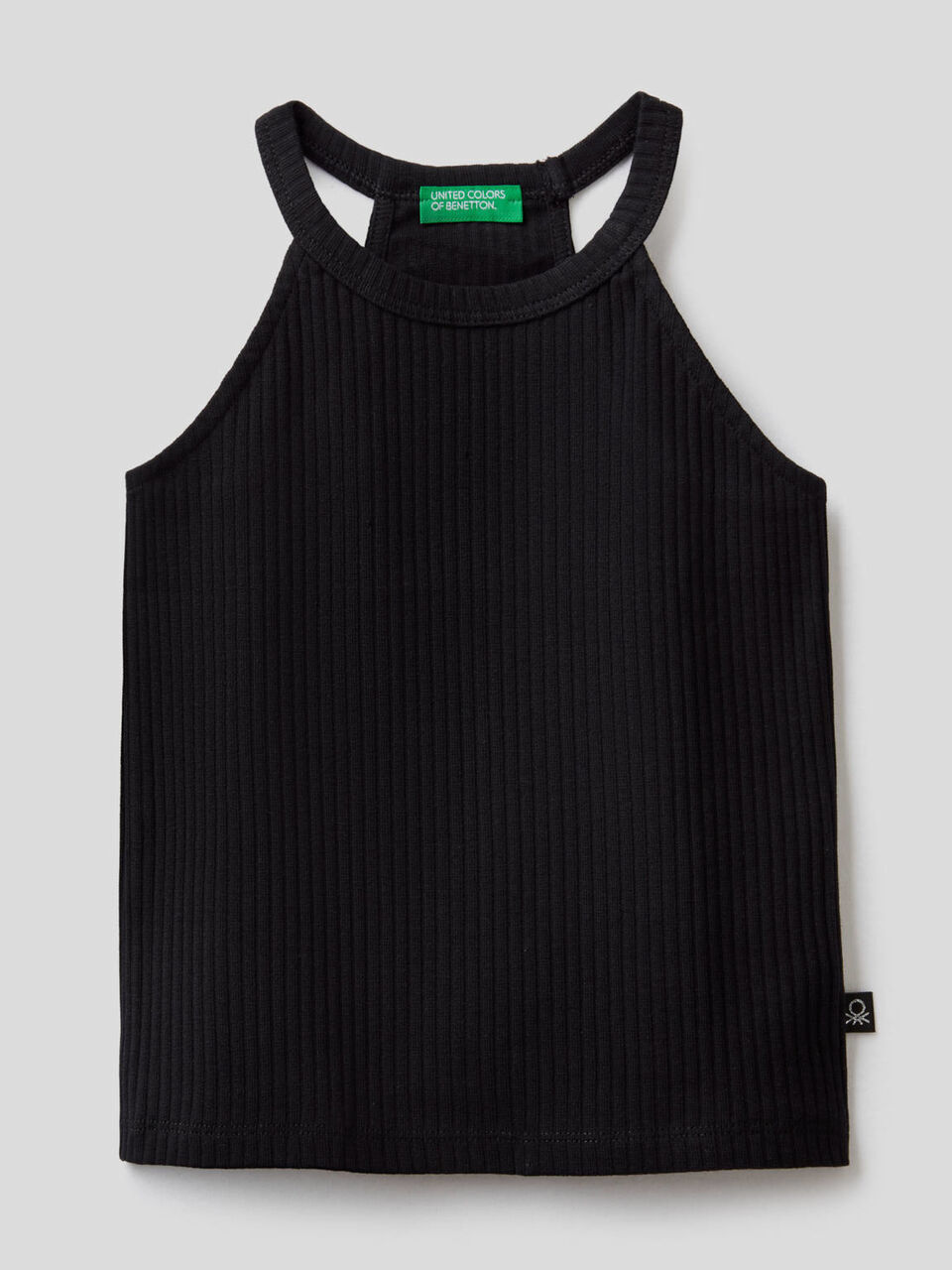 Sleeveless top in stretch cotton image number 1