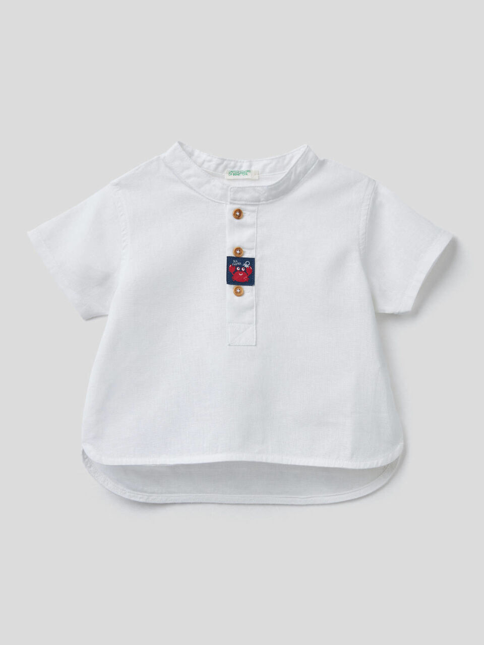 Linen blend Henley shirt image number 1
