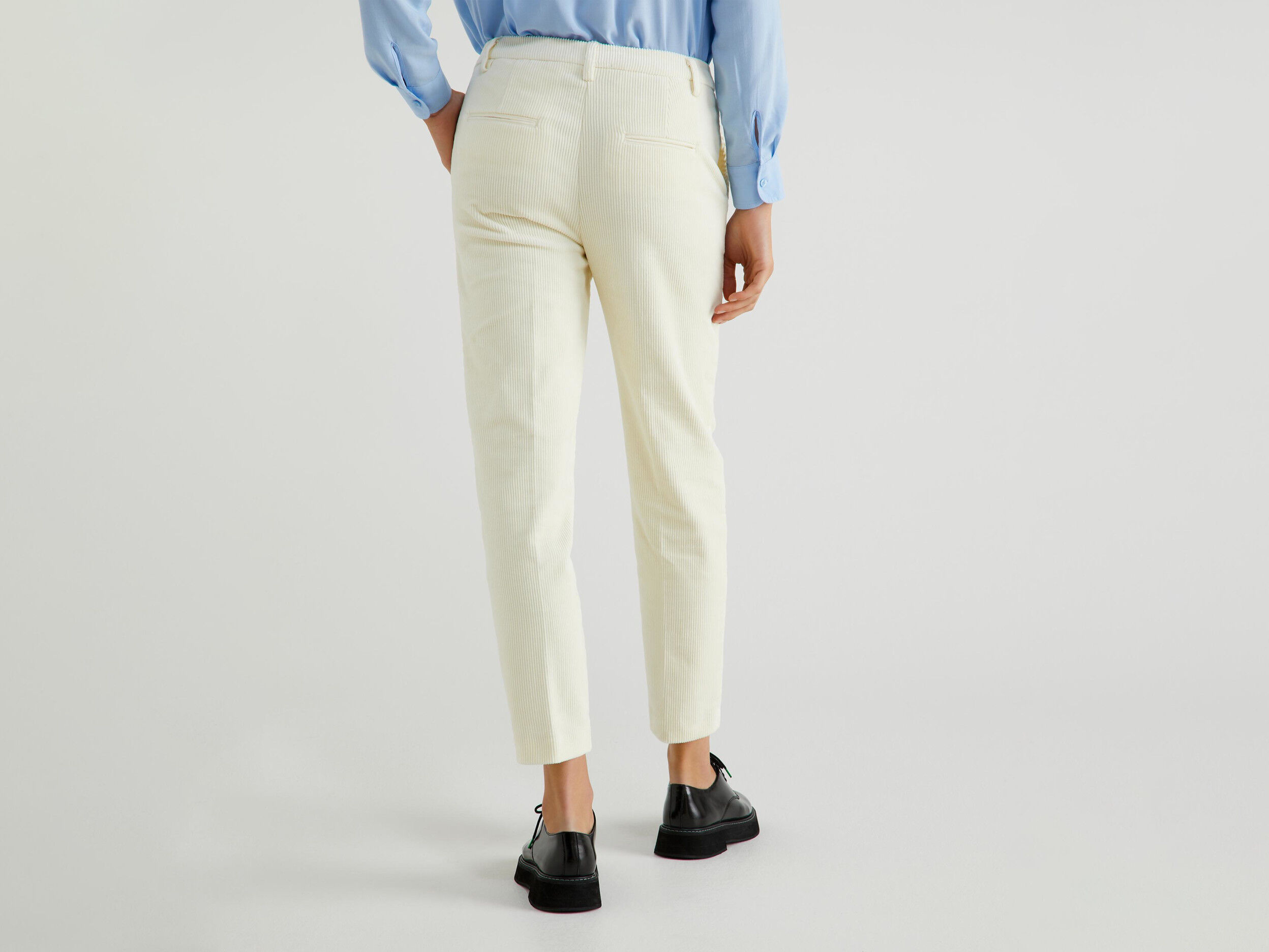 stretch velvet trousers