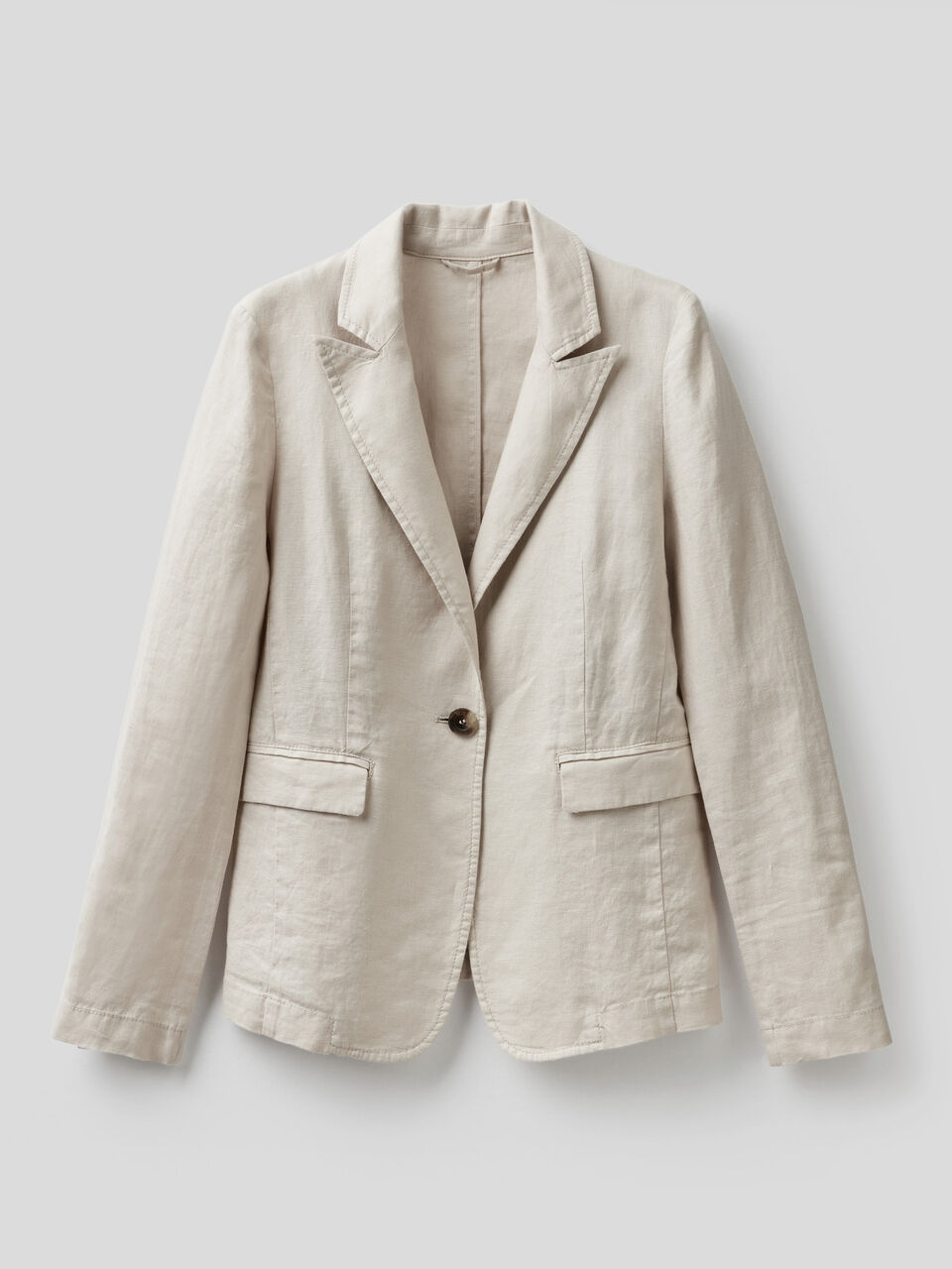 Waisted blazer in 100% linen image number 1