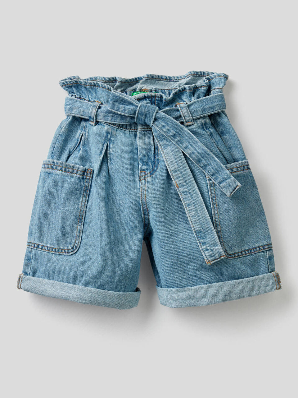 Shorts in pure cotton denim image number 1