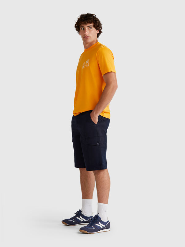 Cargo bermudas in pure cotton Men