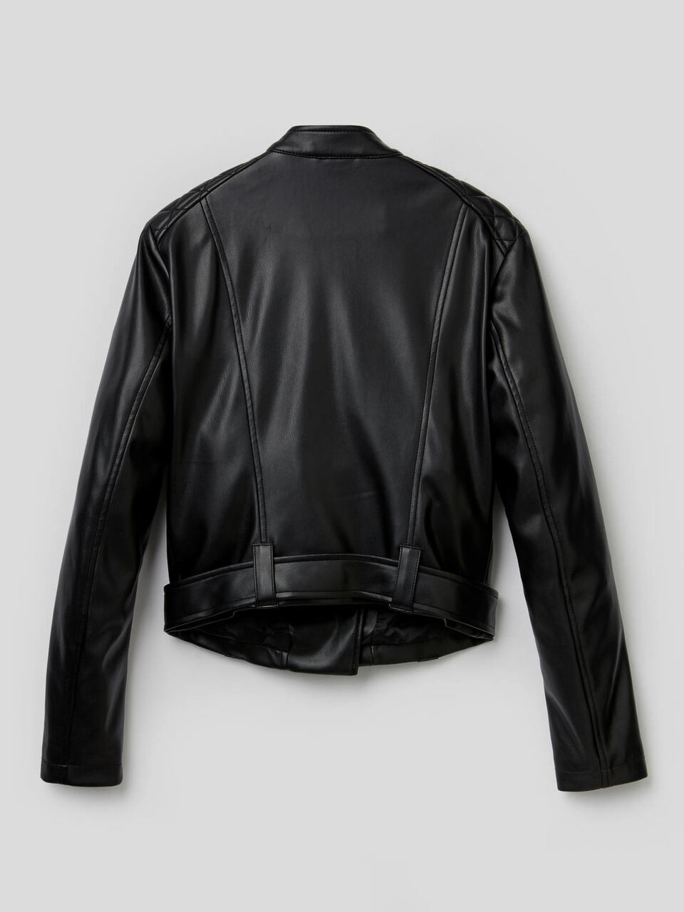 Biker jacket with belt image number 2