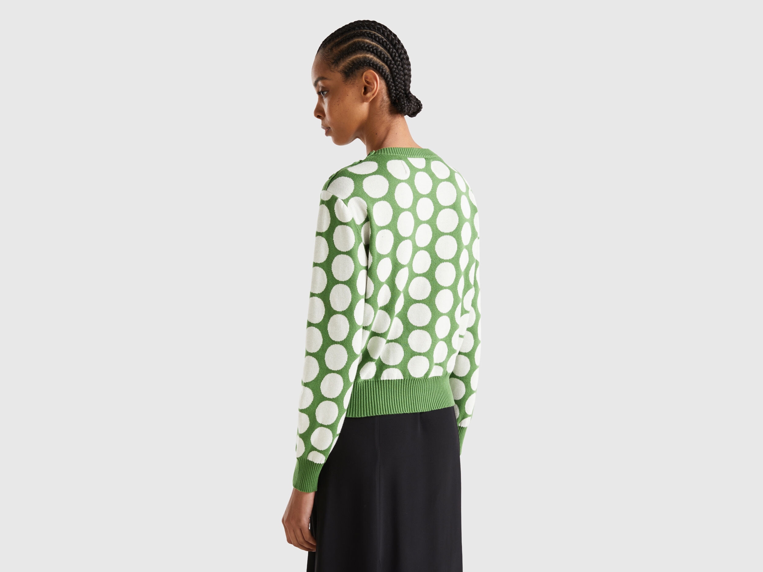 Green polka dot sweater clearance