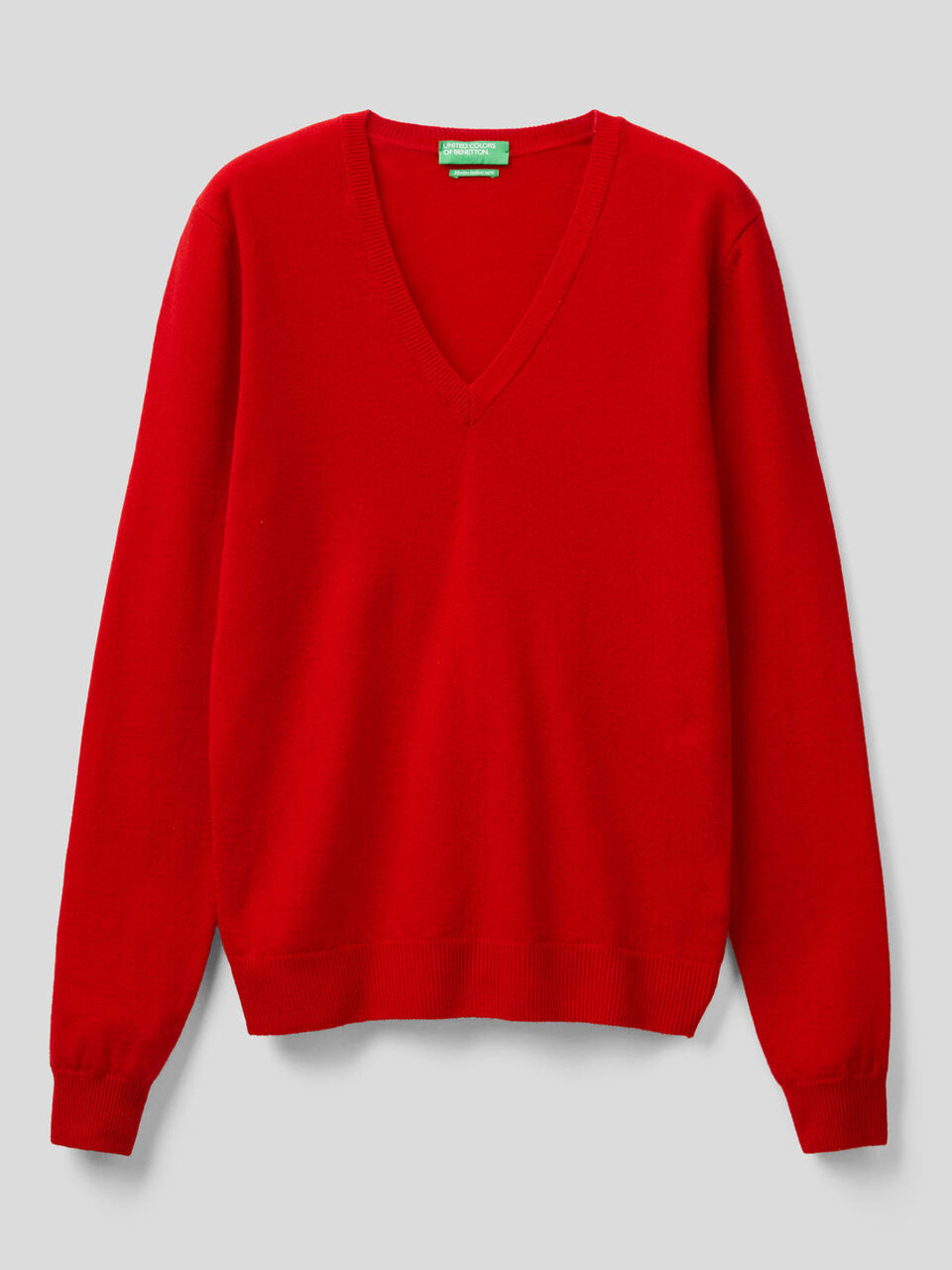 V-neck sweater in pure virgin wool image number 1