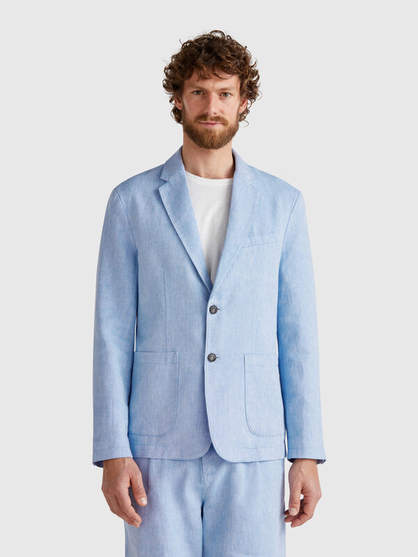 Striped blazer in linen blend Men