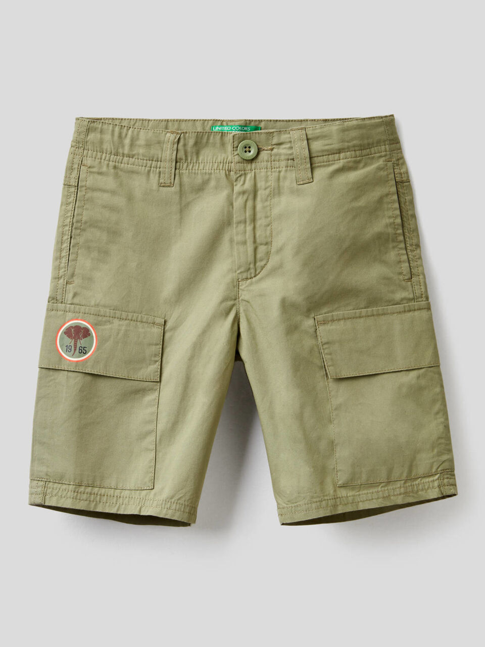 100% cotton cargo bermudas image number 1