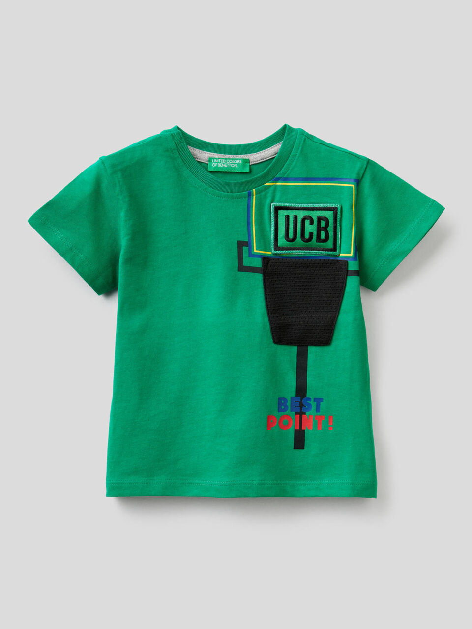 T-shirt with sound-effect patch image number 1