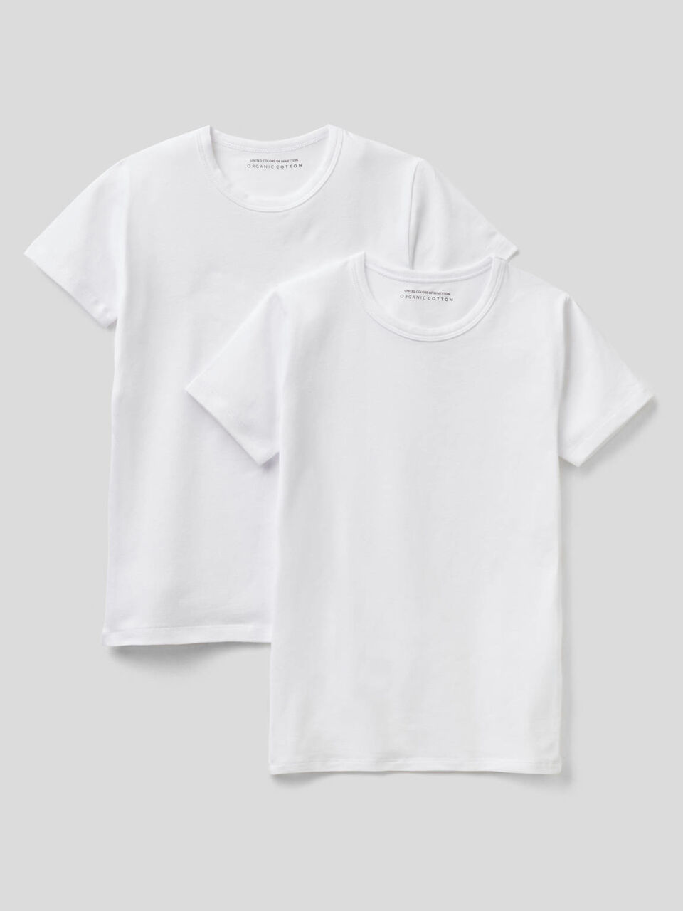 Two white t-shirts in organic stretch cotton image number 1