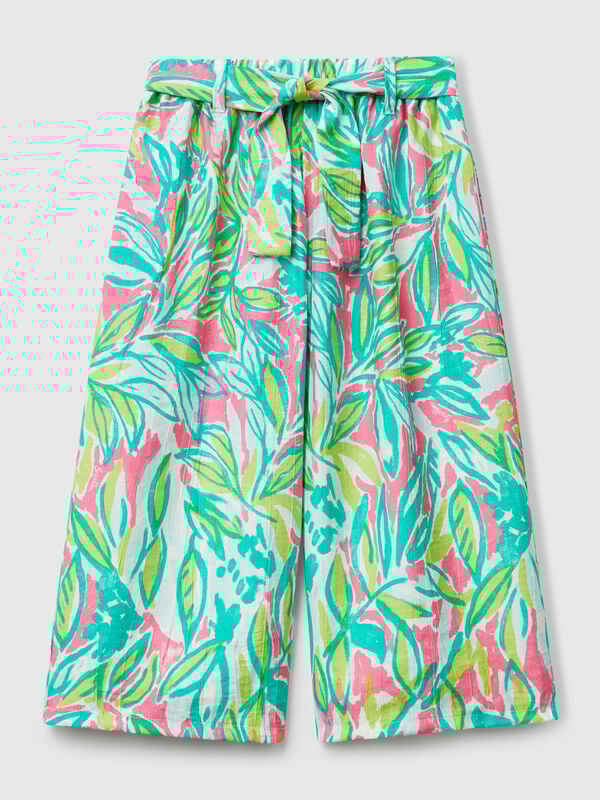 Palazzo trousers with tropical print Junior Girl