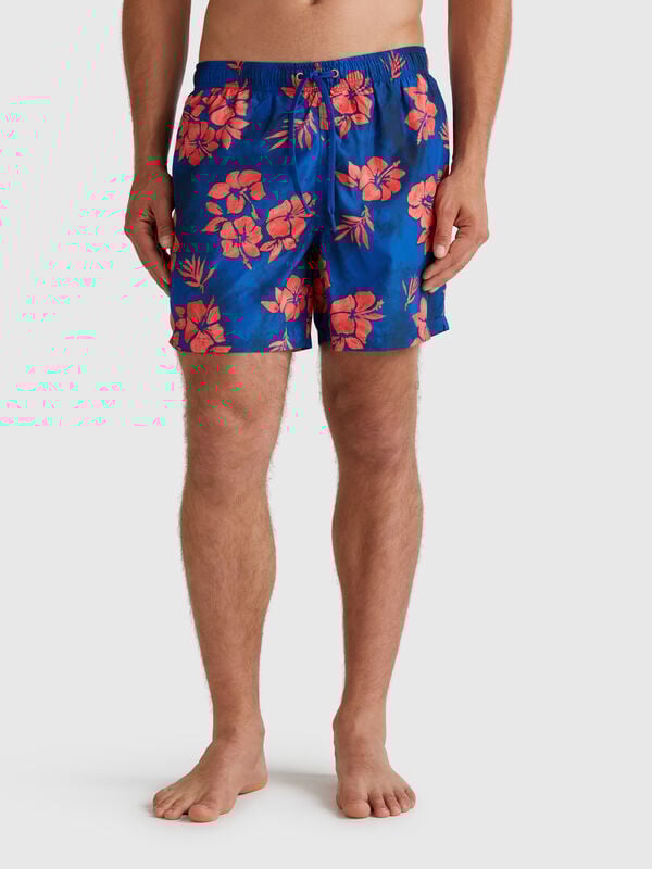 Patterned swim trunks in nylon Men