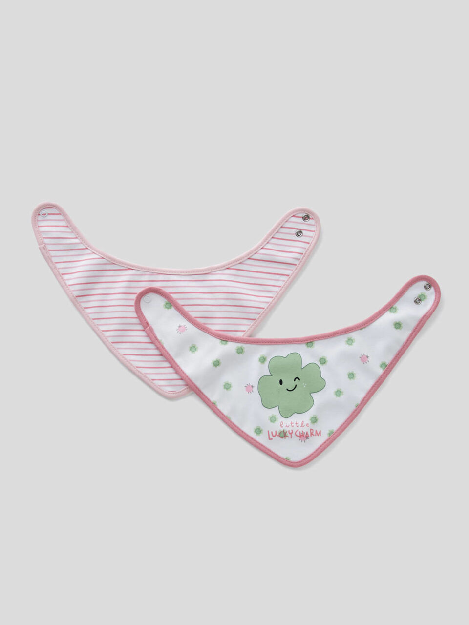 Two printed triangular bibs image number 1