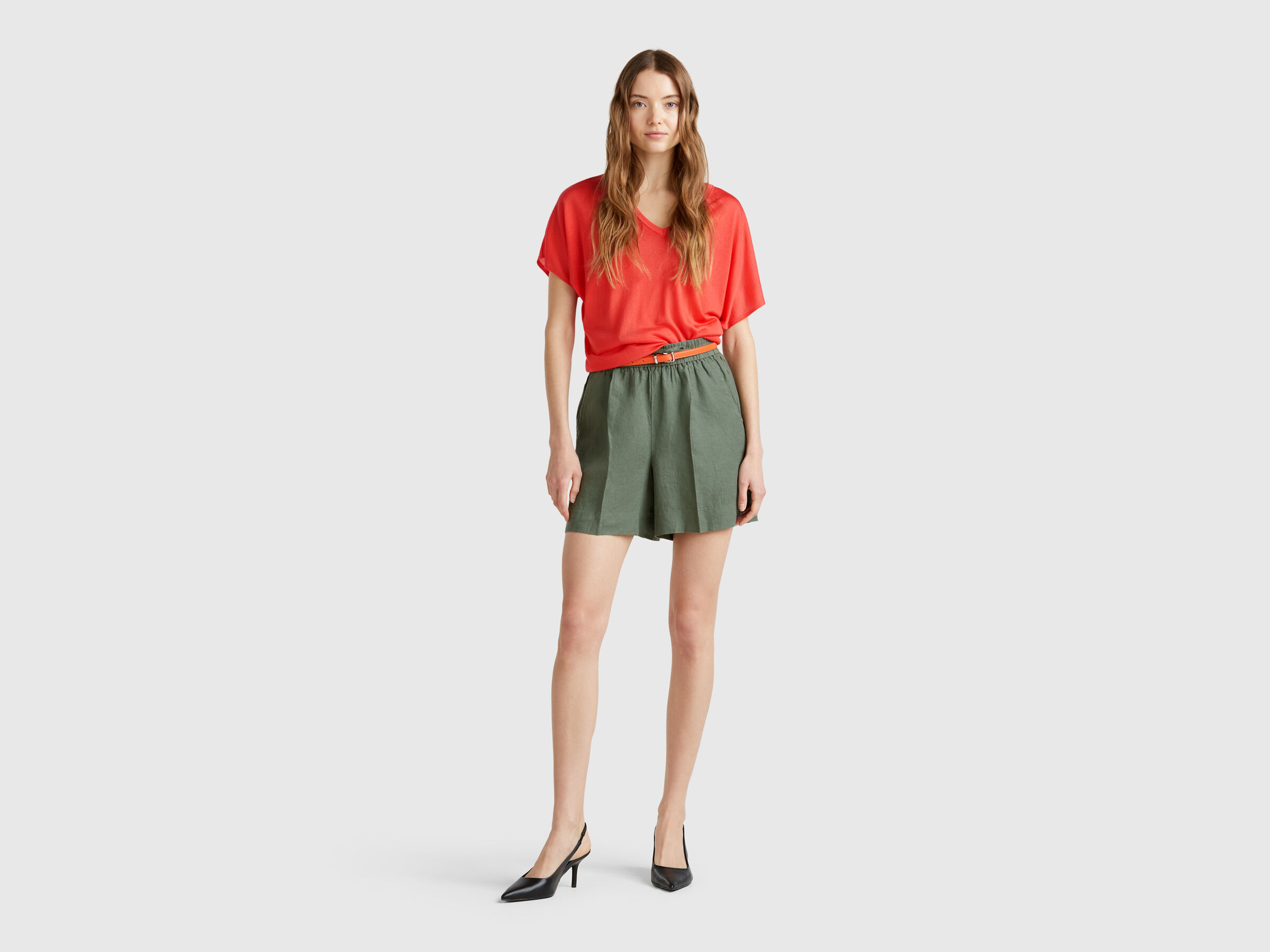 V NECK SWEATER H/S Women image number 2