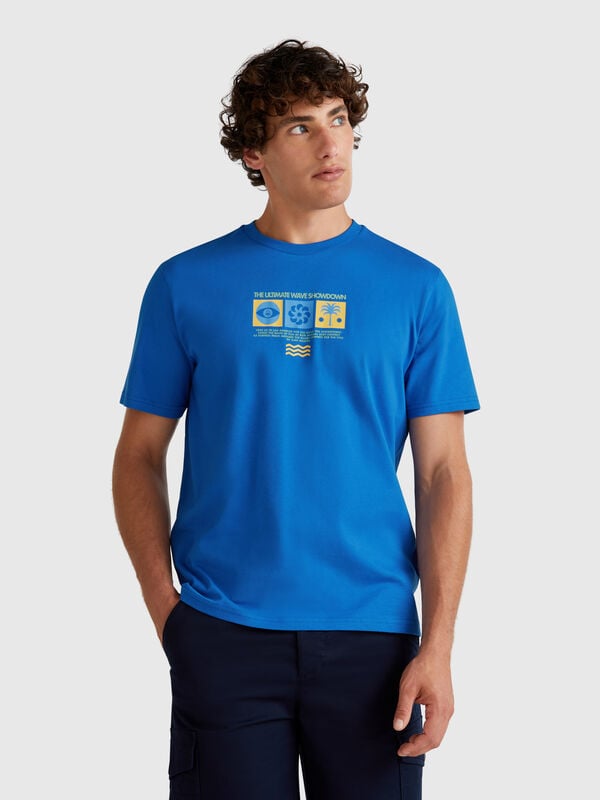 Cornflower blue t-shirt with graphic Men