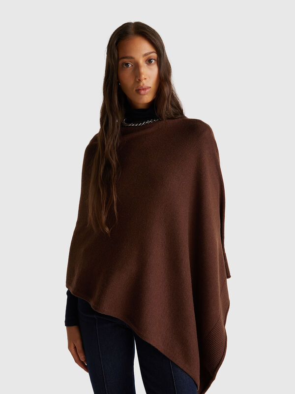 Cashmere blend poncho Women