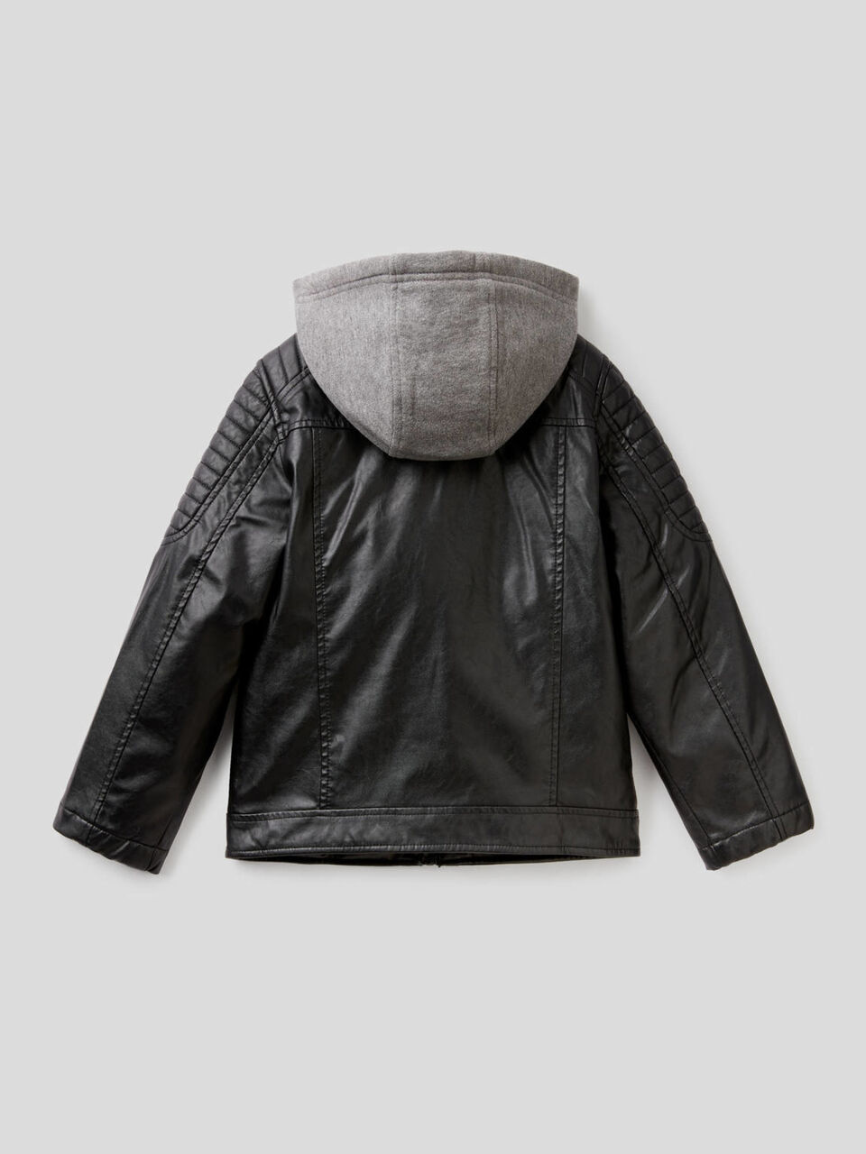 Biker jacket with sweat hood image number 2