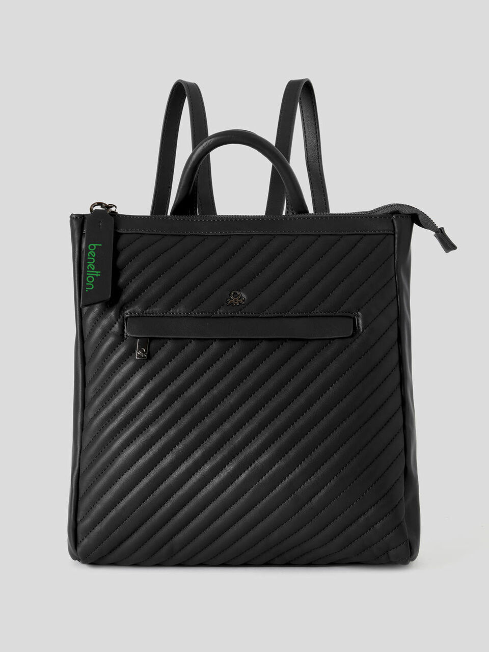 Striped matelassé backpack image number 1