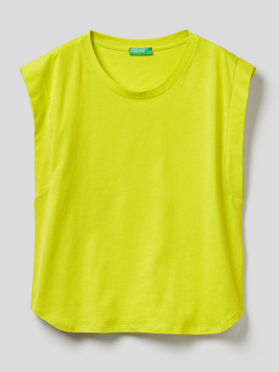 Cotton t-shirt with cap sleeves image number 1