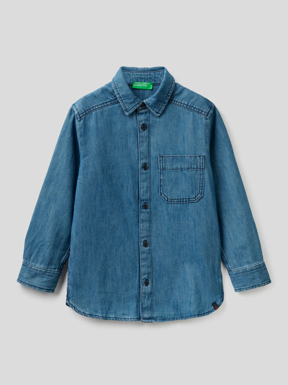 Jean shirt in 100% cotton image number 1