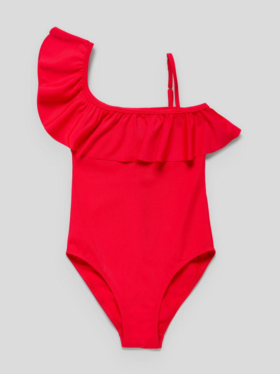 One-piece one-shoulder swimsuit in ECONYL® image number 1