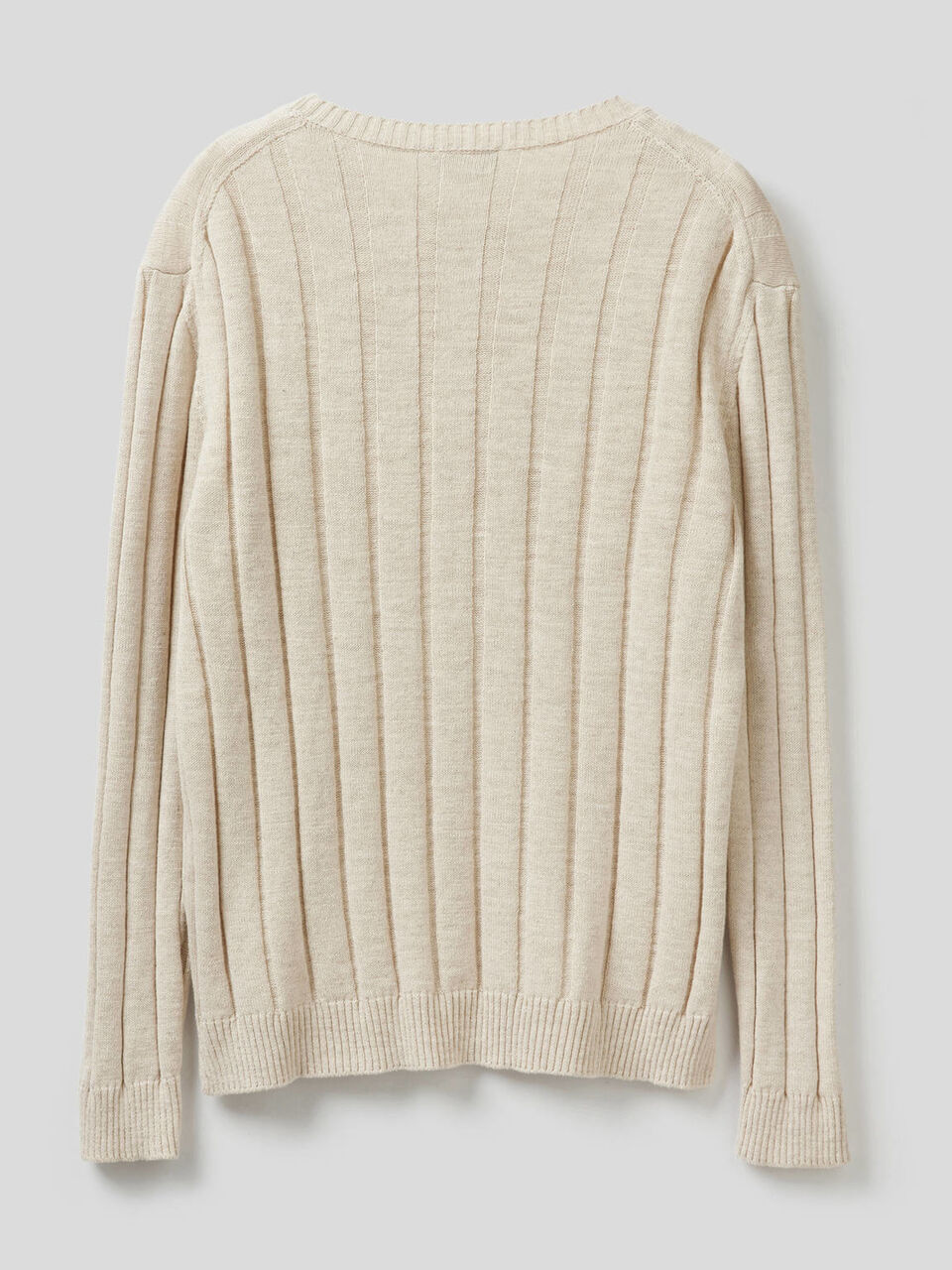 Ribbed sweater in linen blend cotton image number 2