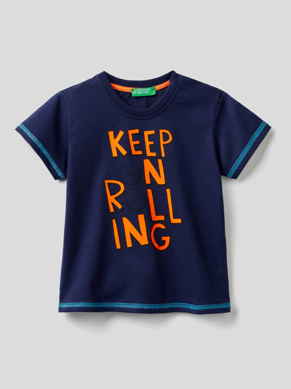 Cotton t-shirt with skateboard print image number 1