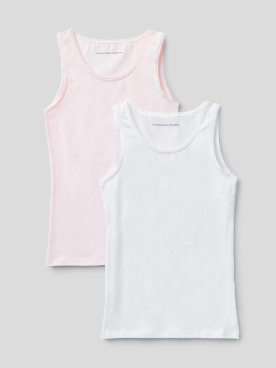 Two tank tops in stretch cotton image number 1