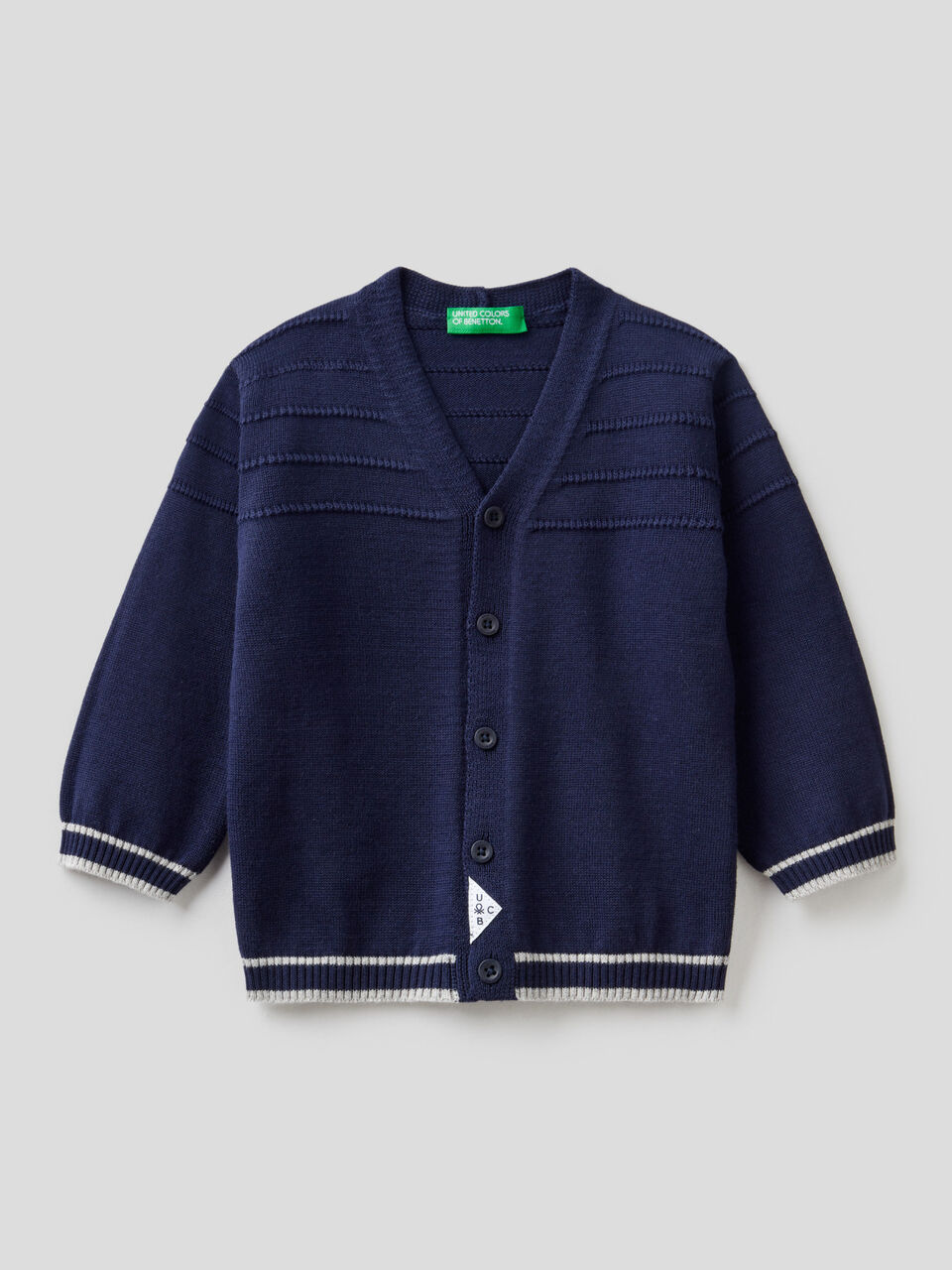 V-neck knit cardigan image number 1