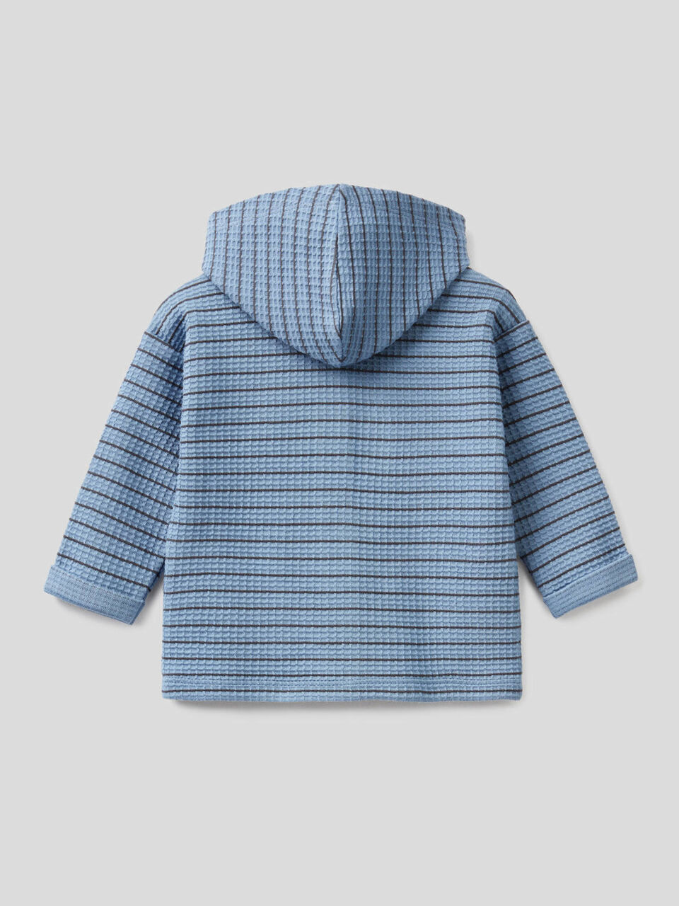 Striped sweatshirt with hood in organic cotton image number 2